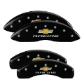 Picture of MGP 4 Caliper Covers Engraved Front & Rear Chevy racing Black finish silver ch