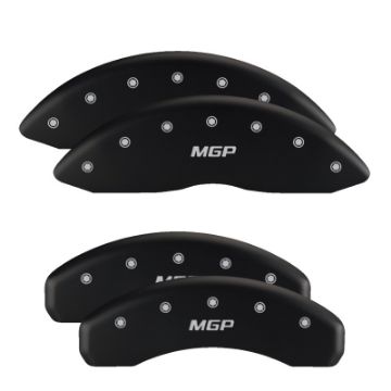 Picture of MGP 4 Caliper Covers Engraved Front & Rear Chevy racing Red finish silver ch