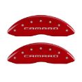 Picture of MGP 4 Caliper Covers Engraved Front & Rear Gen 5-Camaro Red finish silver ch