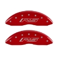 Picture of MGP 4 Caliper Covers Engraved Front & Rear Gen 5-RS Red finish silver ch
