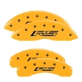 Picture of MGP 4 Caliper Covers Engraved Front & Rear Gen 5-RS Yellow finish black ch
