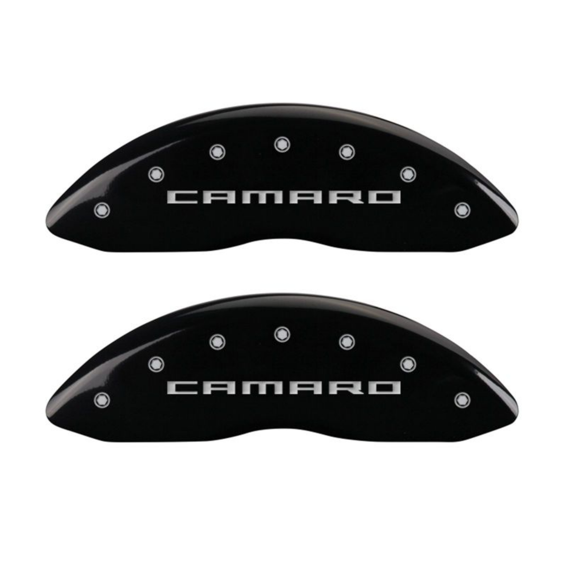 Picture of MGP 4 Caliper Covers Engraved Front Gen 5-Camaro Engraved Rear Gen 5-SS Black finish silver ch