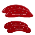 Picture of MGP 4 Caliper Covers Engraved Front Gen 5-Camaro Engraved Rear Gen 5-SS Red finish silver ch