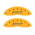 Picture of MGP 4 Caliper Covers Engraved Front & Rear Gen 5-SS Yellow finish black ch