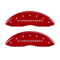 Picture of MGP 4 Caliper Covers Engraved Front Gen 5-Camaro Engraved Rear Gen 5-Z28 Red finish silver ch