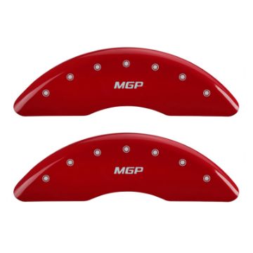 Picture of MGP 4 Caliper Covers Engraved Front & Rear MGP Red finish silver ch