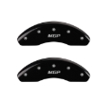Picture of MGP Front set 2 Caliper Covers Engraved Front MGP Black finish silver ch