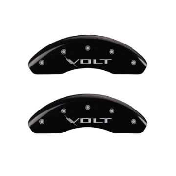 Picture of MGP 4 Caliper Covers Engraved Front & Rear Volt Black finish silver ch