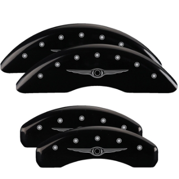 Picture of MGP 4 Caliper Covers Engraved Front & Rear MGP Black finish silver ch