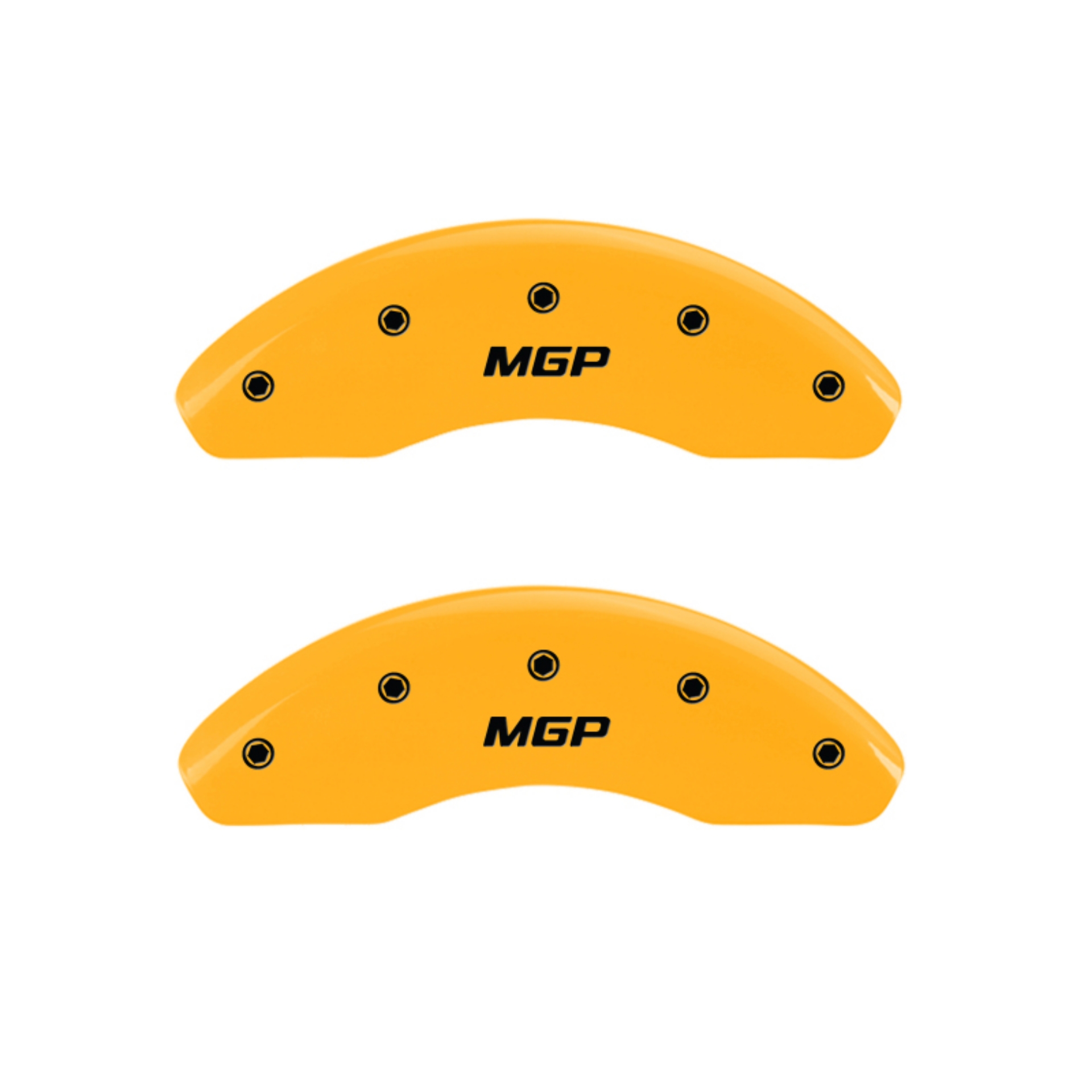 Picture of MGP 4 Caliper Covers Engraved Front & Rear MGP Yellow finish black ch