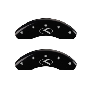 Picture of MGP 4 Caliper Covers Engraved Front & Rear Circle K-Kia Black finish silver ch