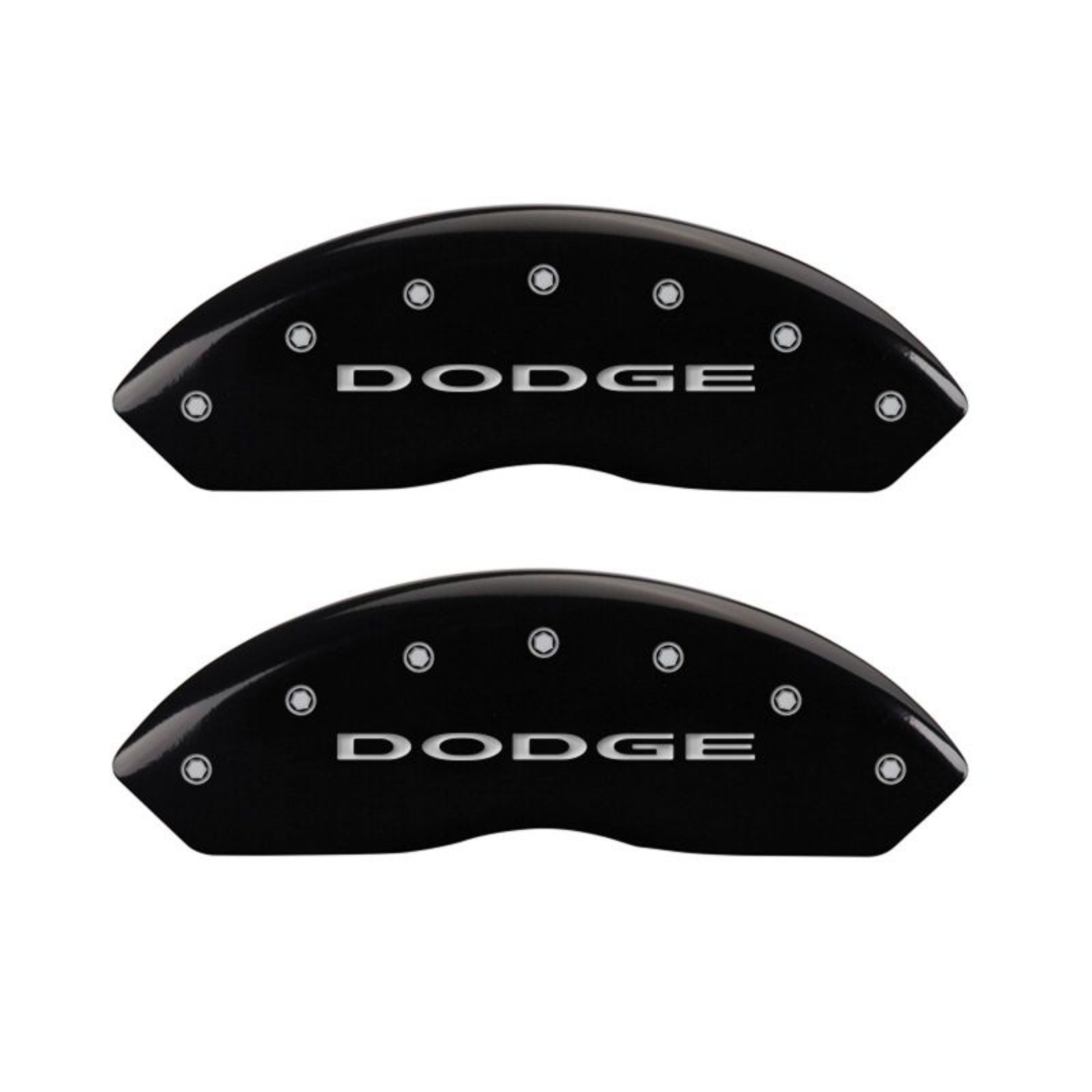 Picture of MGP 4 Caliper Covers Engraved Front & Rear With out stripes-Dodge Black finish silver ch