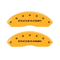 Picture of MGP 4 Caliper Covers Engraved Front & Rear With out stripes-Dodge Yellow finish black ch