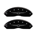 Picture of MGP 4 Caliper Covers Engraved Front & Rear Style 1-Chrysler Wing Black finish silver ch