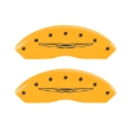 Picture of MGP 4 Caliper Covers Engraved Front & Rear Style 2-Chrysler Wing Yellow finish black ch