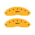Picture of MGP 4 Caliper Covers Engraved Front & Rear MGP Yellow finish black ch