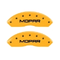 Picture of MGP 4 Caliper Covers Engraved Front & Rear MOPAR Yellow finish black ch