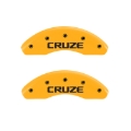 Picture of MGP Front set 2 Caliper Covers Engraved Front Cruze Yellow finish black ch