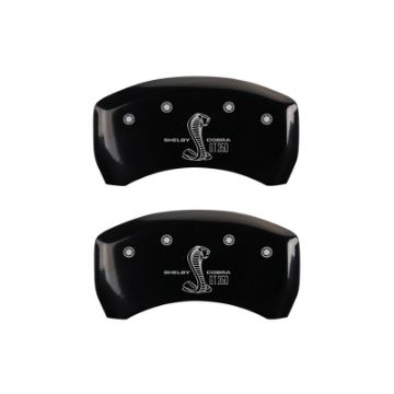 Picture of MGP Rear set 2 Caliper Covers Engraved Rear GT350 Shelby & Cobra Black finish silver ch