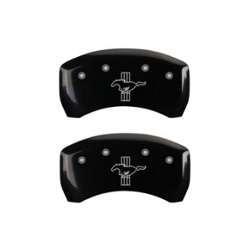 Picture of MGP Rear set 2 Caliper Covers Engraved Rear GT350 Shelby & Cobra Black finish silver ch