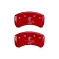 Picture of MGP Rear set 2 Caliper Covers Engraved Rear GT350 Shelby & Cobra Red finish silver ch
