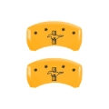 Picture of MGP Rear set 2 Caliper Covers Engraved Rear GT350 Shelby & Cobra Yellow finish black ch