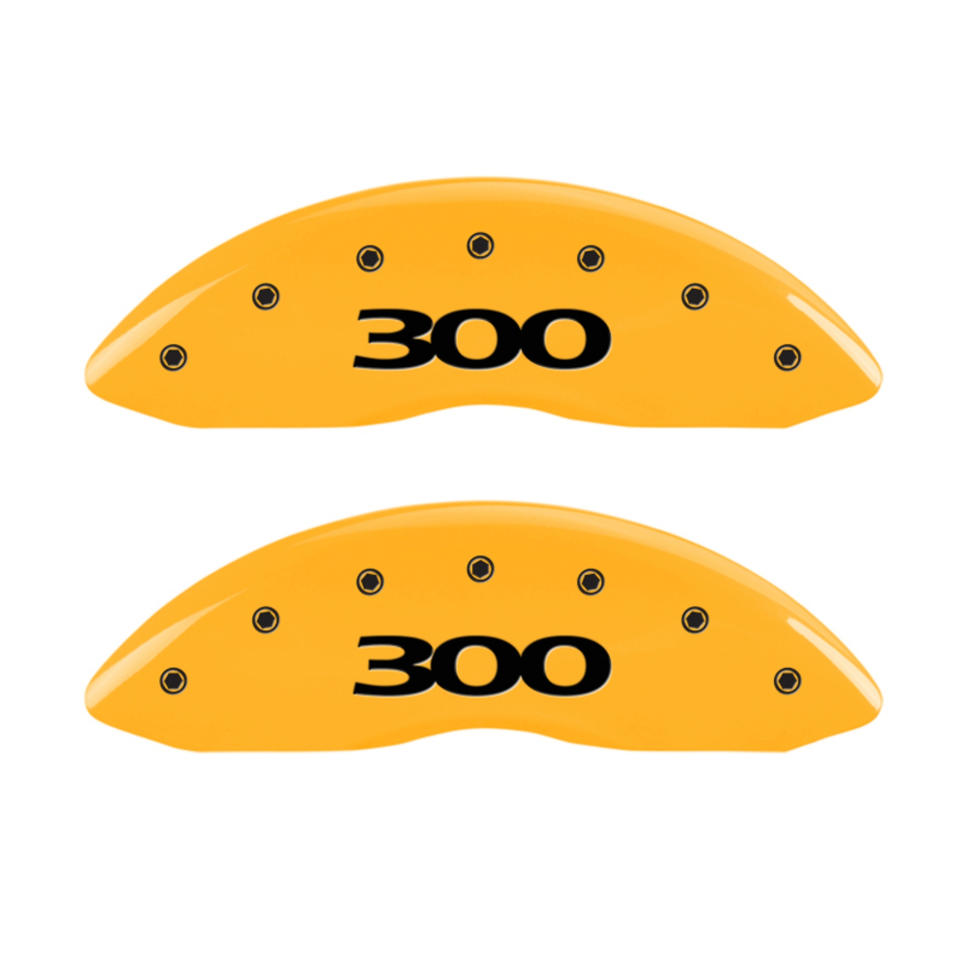Picture of MGP 4 Caliper Covers Engraved Front & Rear 300 Yellow finish black ch