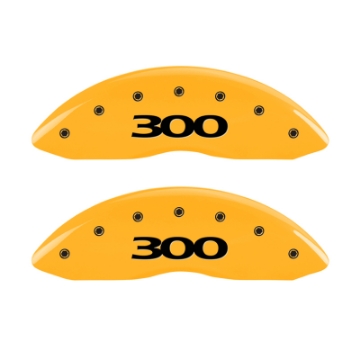 Picture of MGP 4 Caliper Covers Engraved Front & Rear 300 Yellow finish black ch