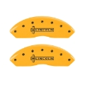 Picture of MGP 4 Caliper Covers Engraved Front Lincoln Engraved Rear Star logo Yellow finish black ch