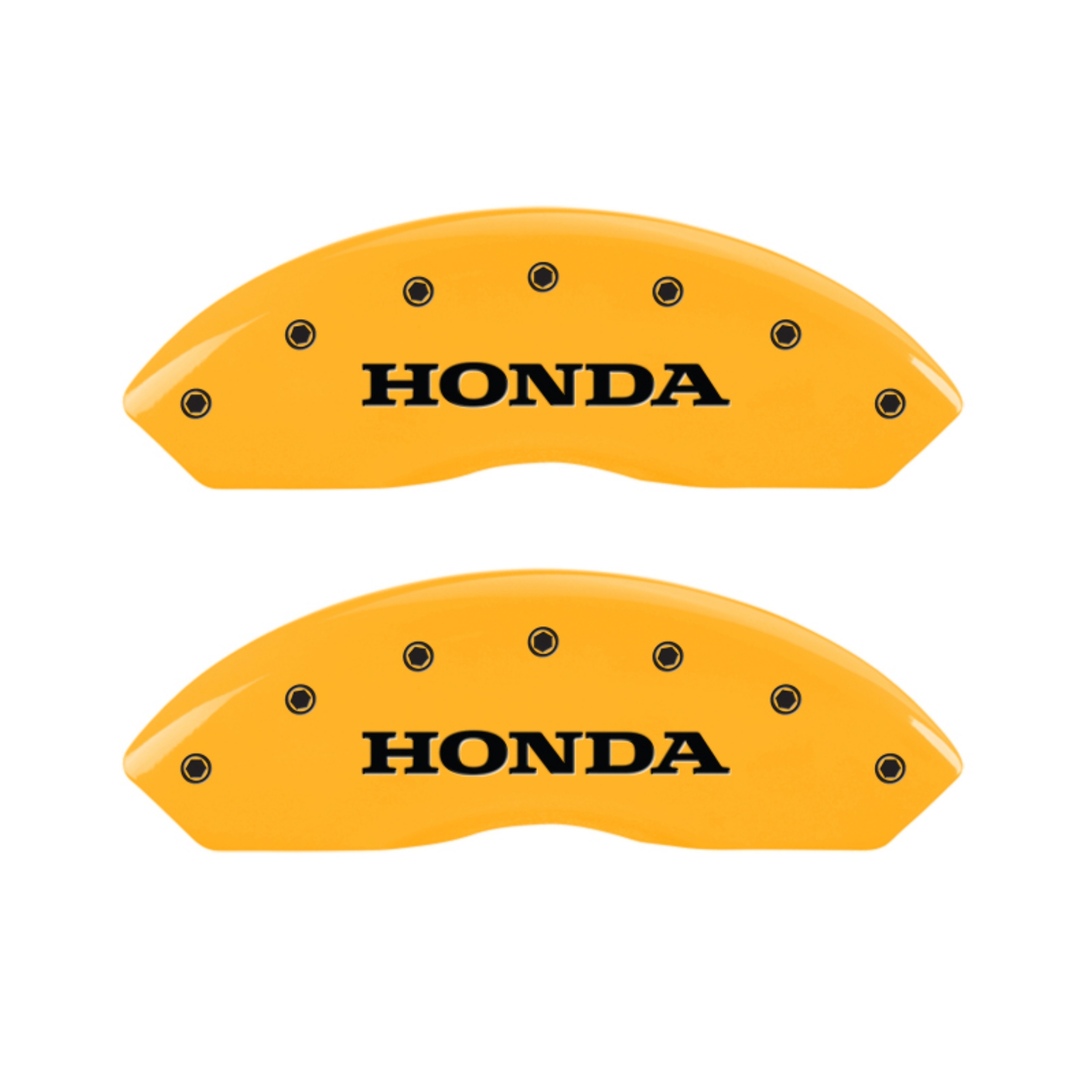 Picture of MGP 4 Caliper Covers Engraved Front & Rear Honda Yellow finish black ch