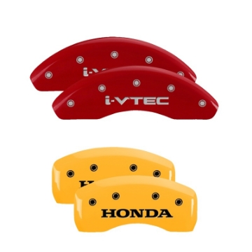 Picture of MGP 4 Caliper Covers Engraved Front & Rear Hemi Yellow finish black ch