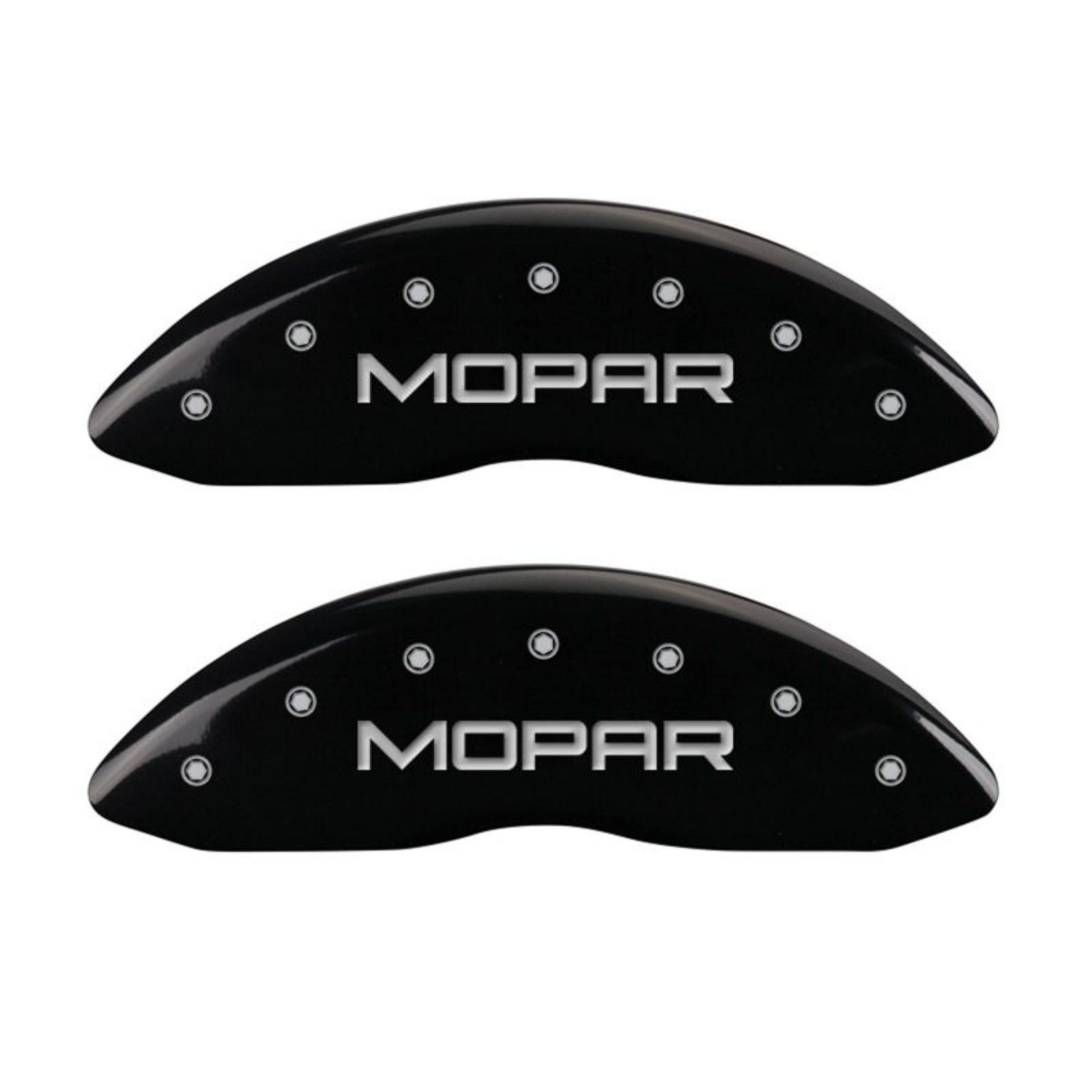 Picture of MGP 4 Caliper Covers Engraved Front & Rear MOPAR Black finish silver ch