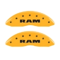 Picture of MGP 4 Caliper Covers Engraved Front & Rear RAM Yellow finish black ch