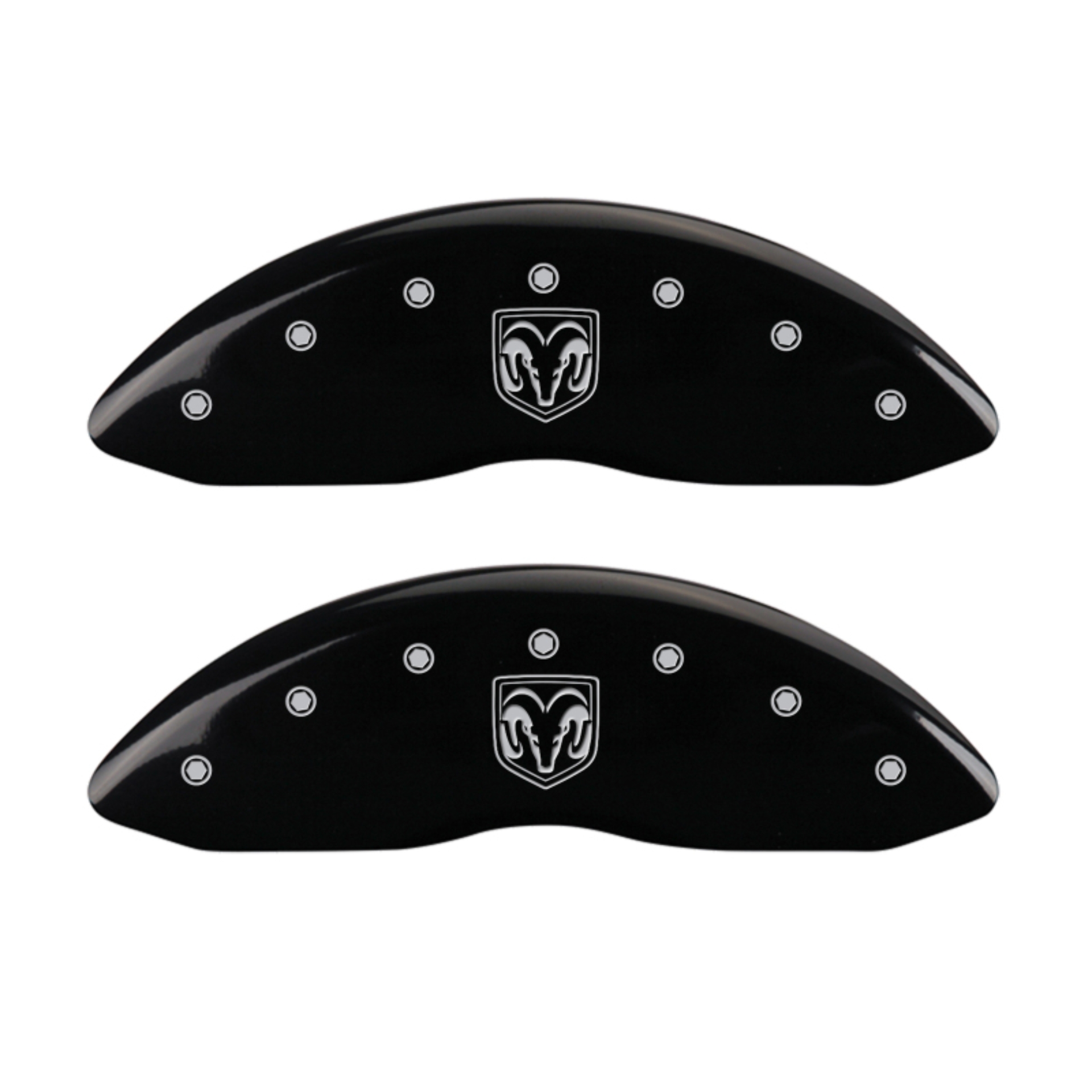 Picture of MGP 4 Caliper Covers Engraved Front RAM Engraved Rear RAMHEAD Black finish silver ch