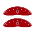Picture of MGP 4 Caliper Covers Engraved Front RAM Engraved Rear RAMHEAD Red finish silver ch