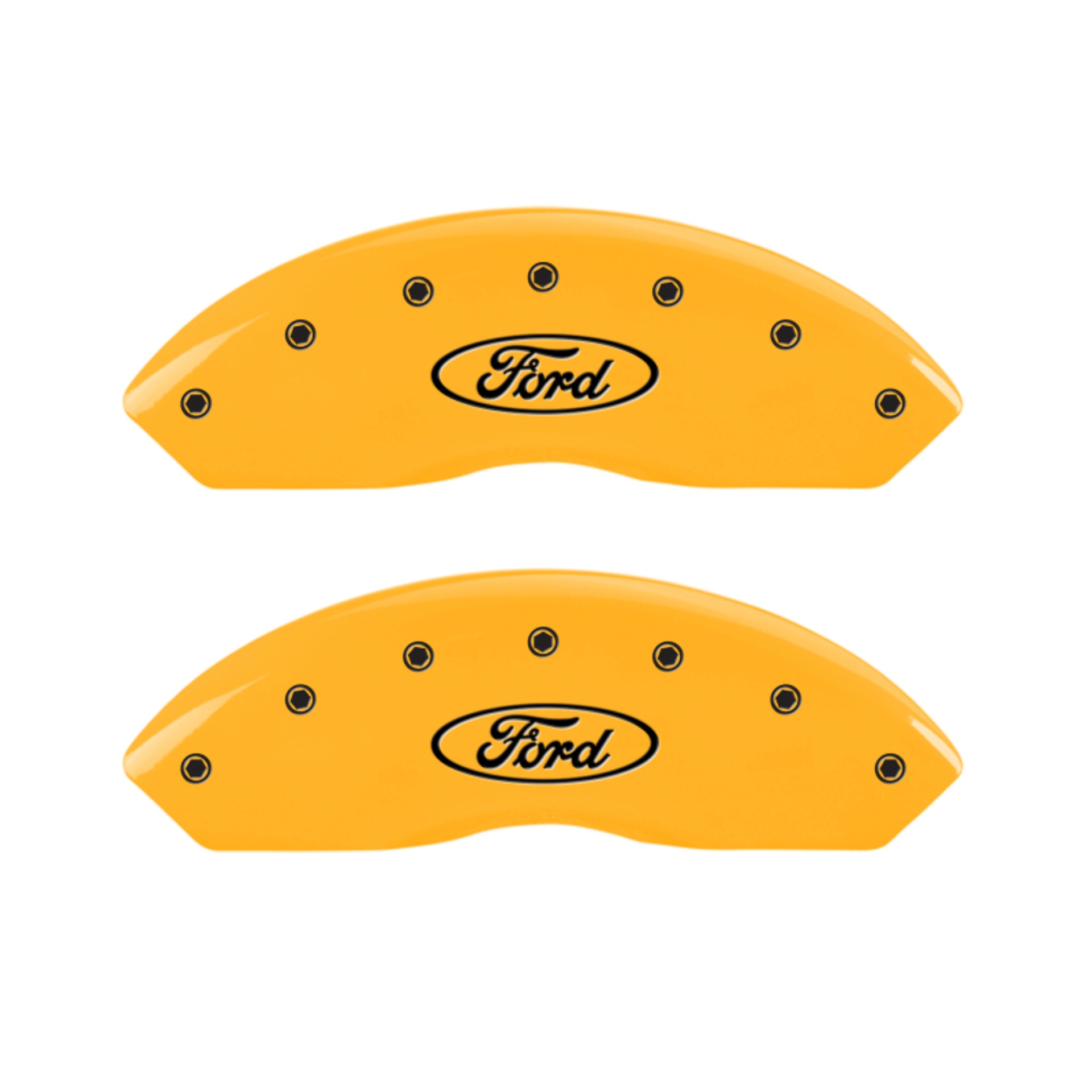 Picture of MGP 4 Caliper Covers Engraved Front & Rear Oval logo-Ford Yellow finish black ch