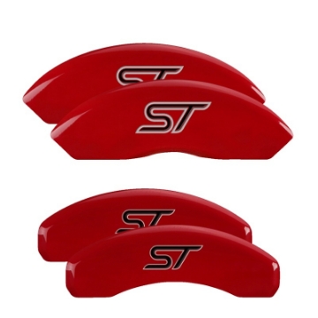 Picture of MGP 4 Caliper Covers Engraved Front & Rear MGP Red finish silver ch