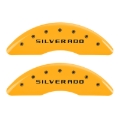 Picture of MGP 4 Caliper Covers Engraved Front & Rear Silverado Yellow finish black ch