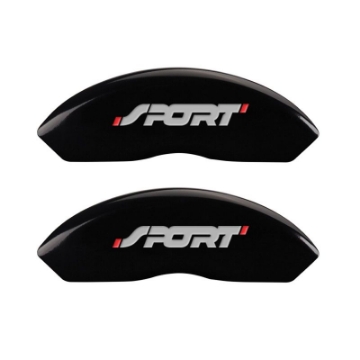 Picture of MGP 4 Caliper Covers Engraved Front & Rear No bolts-Sport Black finish silver ch