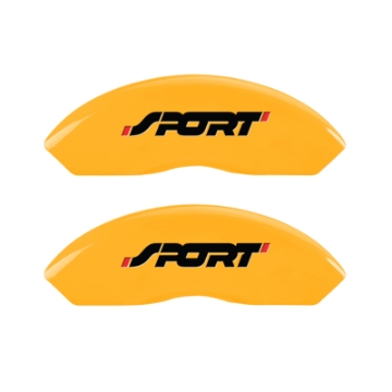 Picture of MGP 4 Caliper Covers Engraved Front & Rear No bolts-Sport Yellow finish black ch