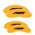 Picture of MGP 4 Caliper Covers Engraved Front & Rear No bolts-Sport Yellow finish black ch