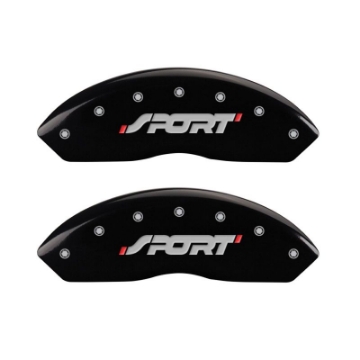 Picture of MGP 4 Caliper Covers Engraved Front & Rear SPORT Black finish silver ch