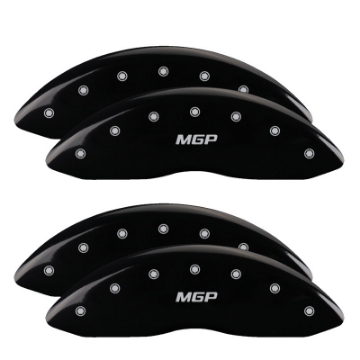 Picture of MGP 4 Caliper Covers Engraved Front & Rear SPORT Black finish silver ch