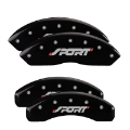 Picture of MGP 4 Caliper Covers Engraved Front & Rear SPORT Black finish silver ch