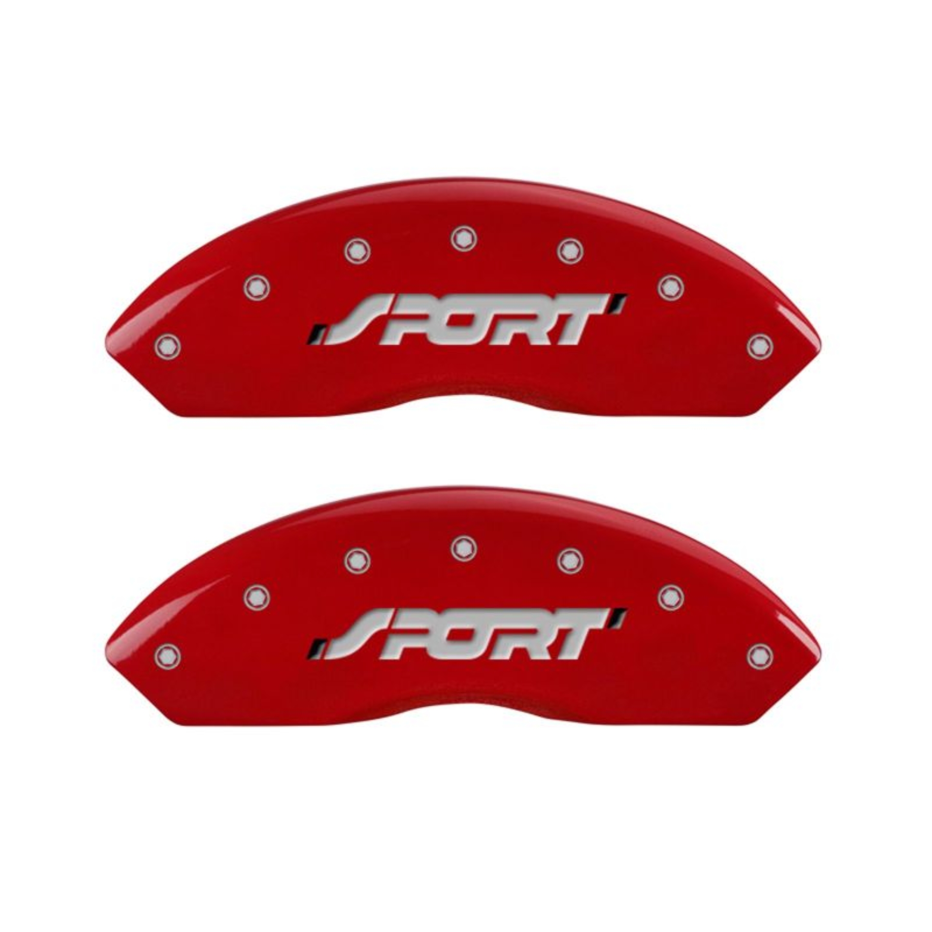Picture of MGP 4 Caliper Covers Engraved Front & Rear SPORT Red finish silver ch