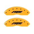 Picture of MGP 4 Caliper Covers Engraved Front & Rear SPORT Yellow finish black ch