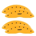 Picture of MGP 4 Caliper Covers Engraved Front & Rear SPORT Yellow finish black ch