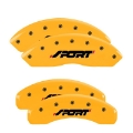 Picture of MGP 4 Caliper Covers Engraved Front & Rear SPORT Yellow finish black ch