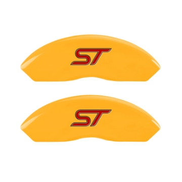 Picture of MGP 4 Caliper Covers Engraved Front & Rear No bolts-ST Yellow finish black ch