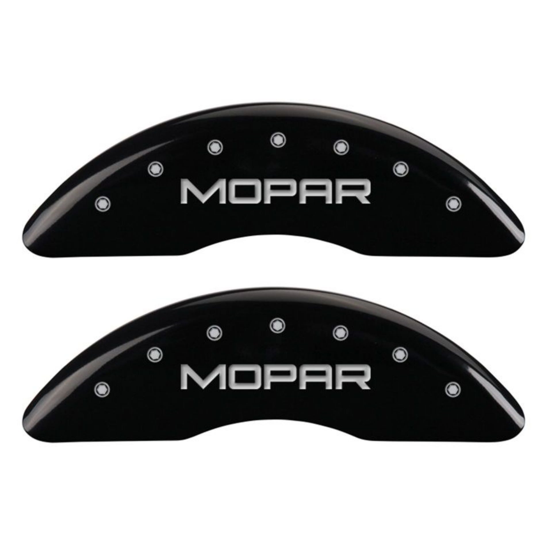 Picture of MGP 4 Caliper Covers Engraved Front & Rear MOPAR Black finish silver ch